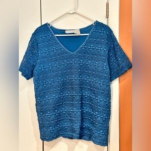 Worthington Shirt Stretch V Neck Size 1X